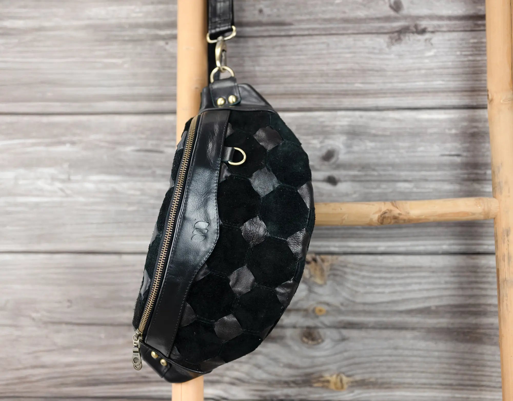 Haris Fanny Pack - Black Helon Handwoven leather