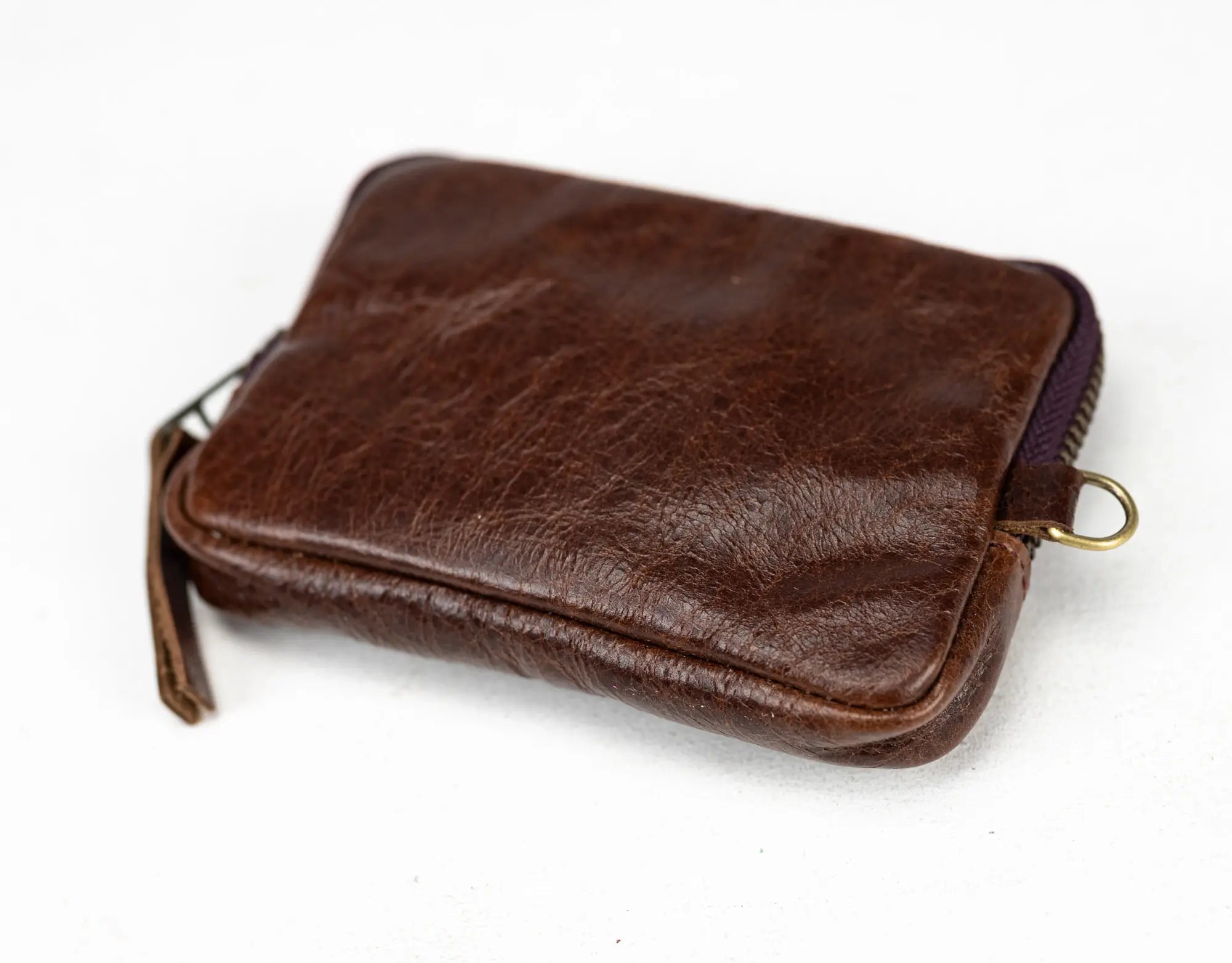 Dark brown small leather wallet