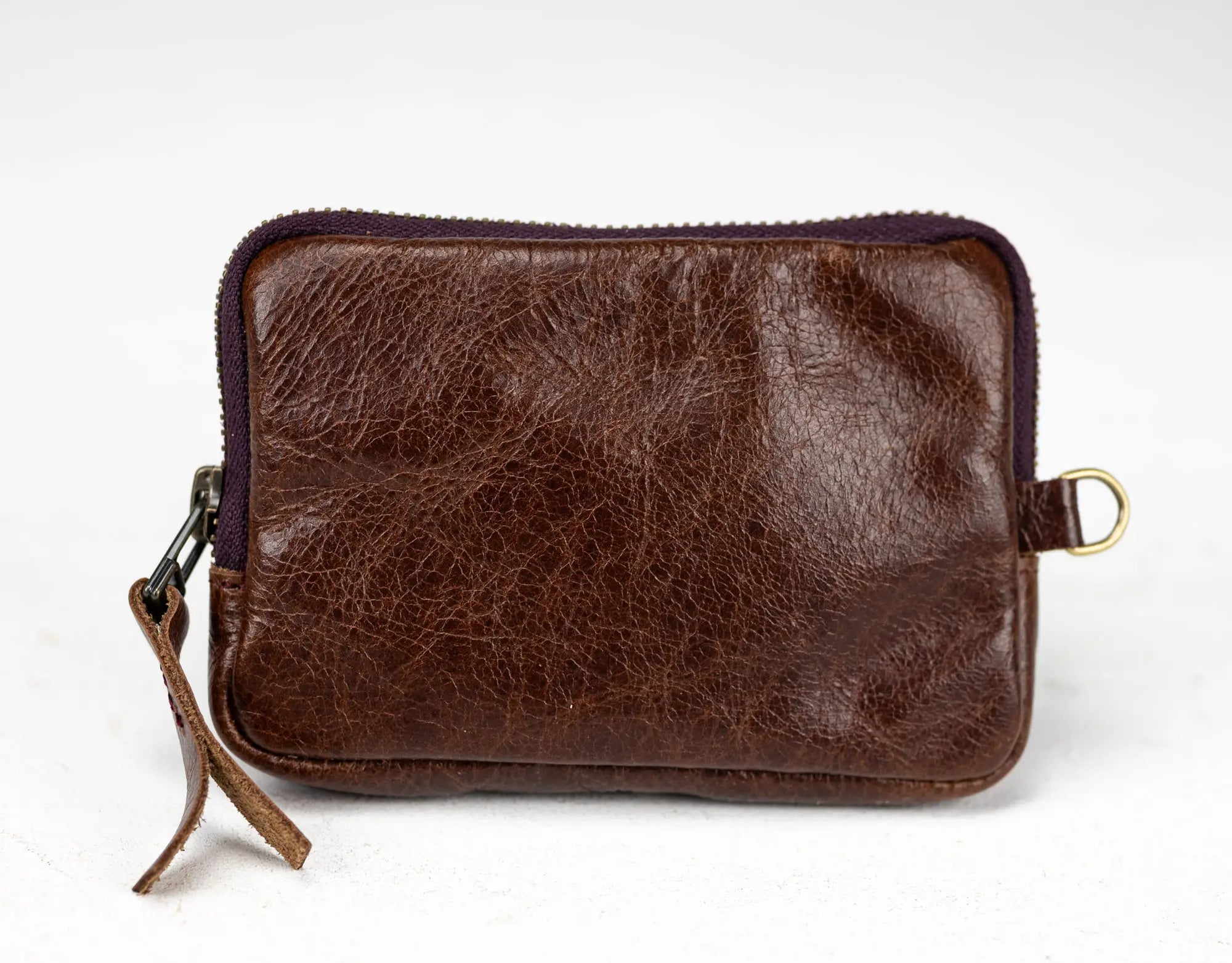 Dark brown small leather wallet