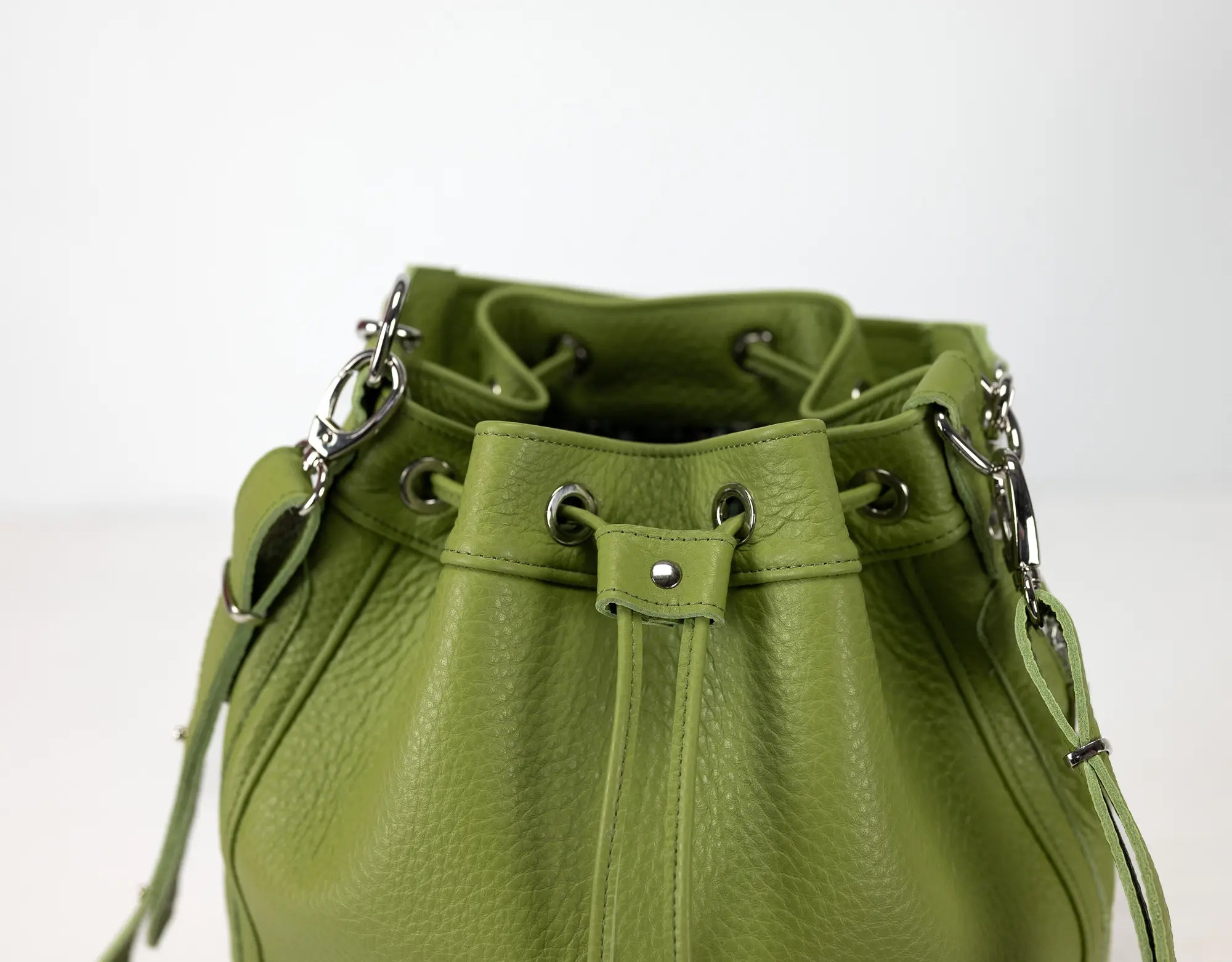 Danae Bucket τσάντα - Lime green Δέρμα