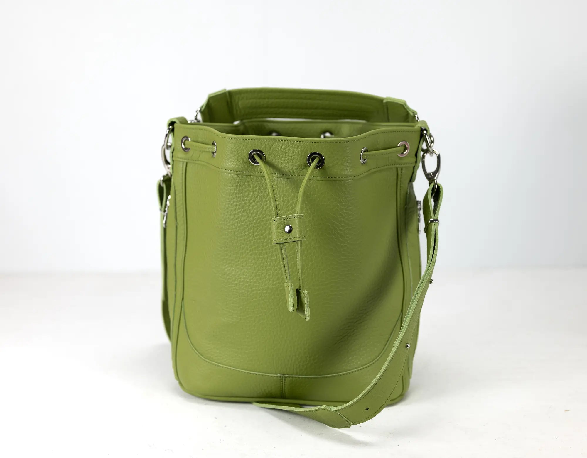 Danae Bucket τσάντα - Lime green Δέρμα