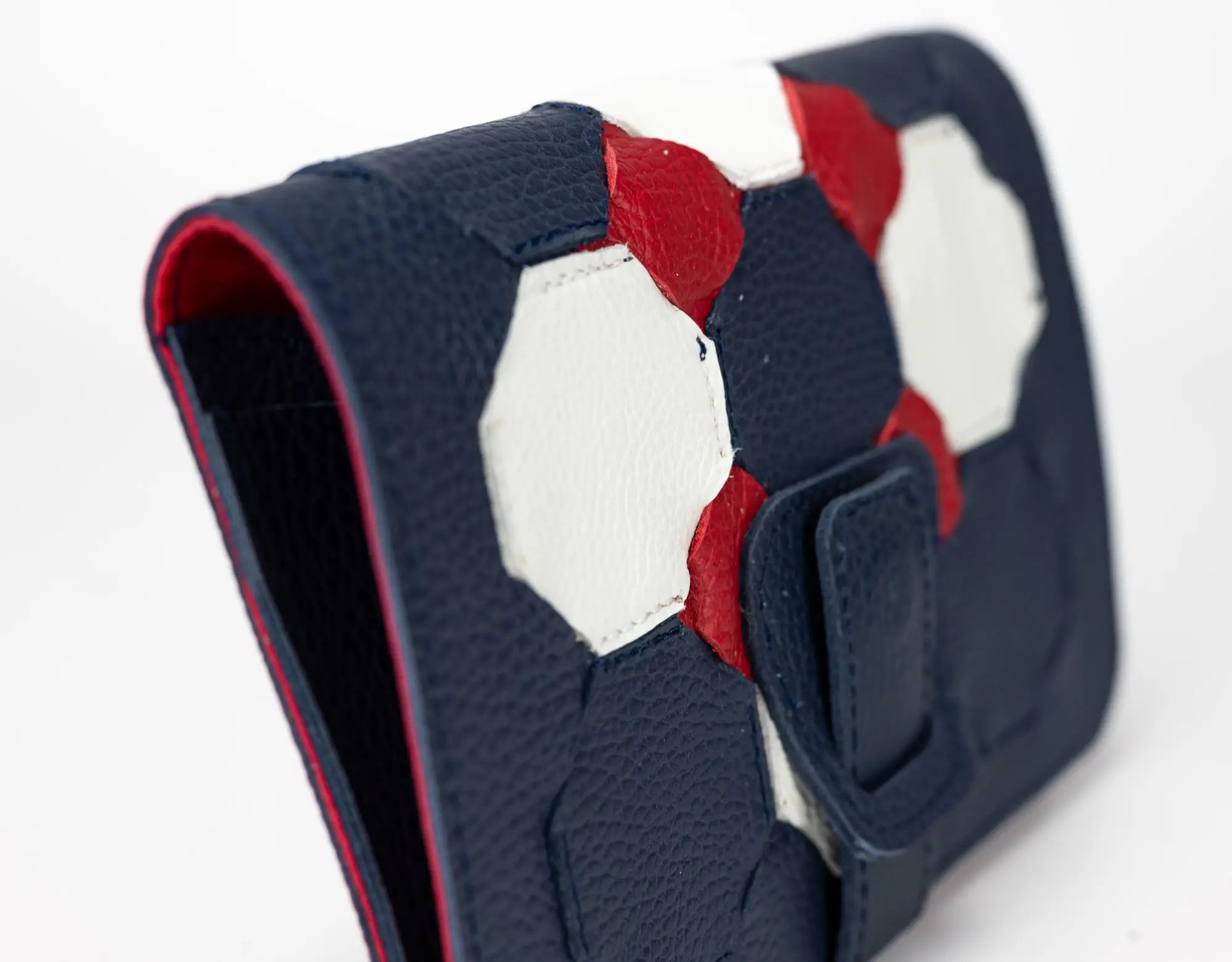 Phone case with soccer ball design on a white background