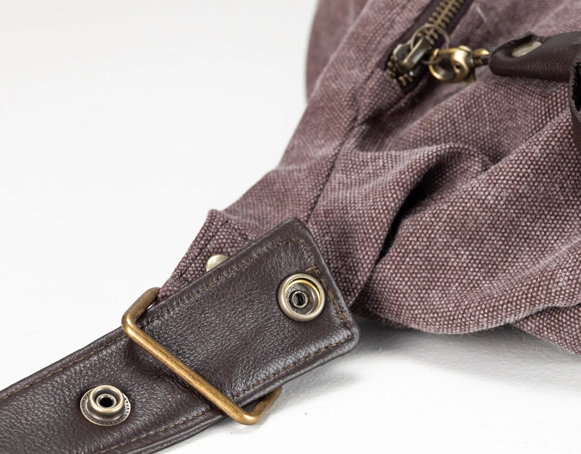 Kallia Mini Bag - Leather & Brown Canvas