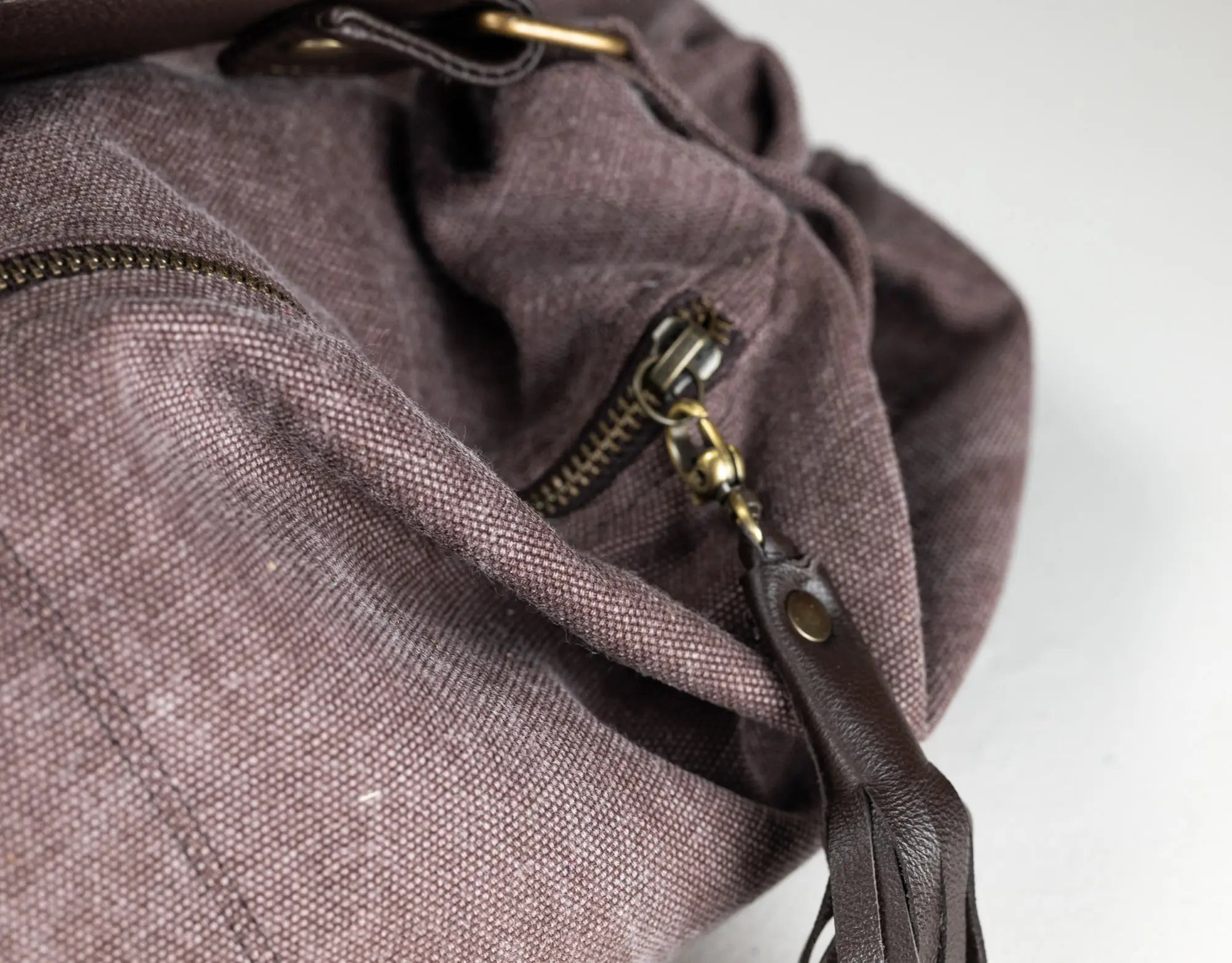 Kallia Mini Bag - Leather & Brown Canvas