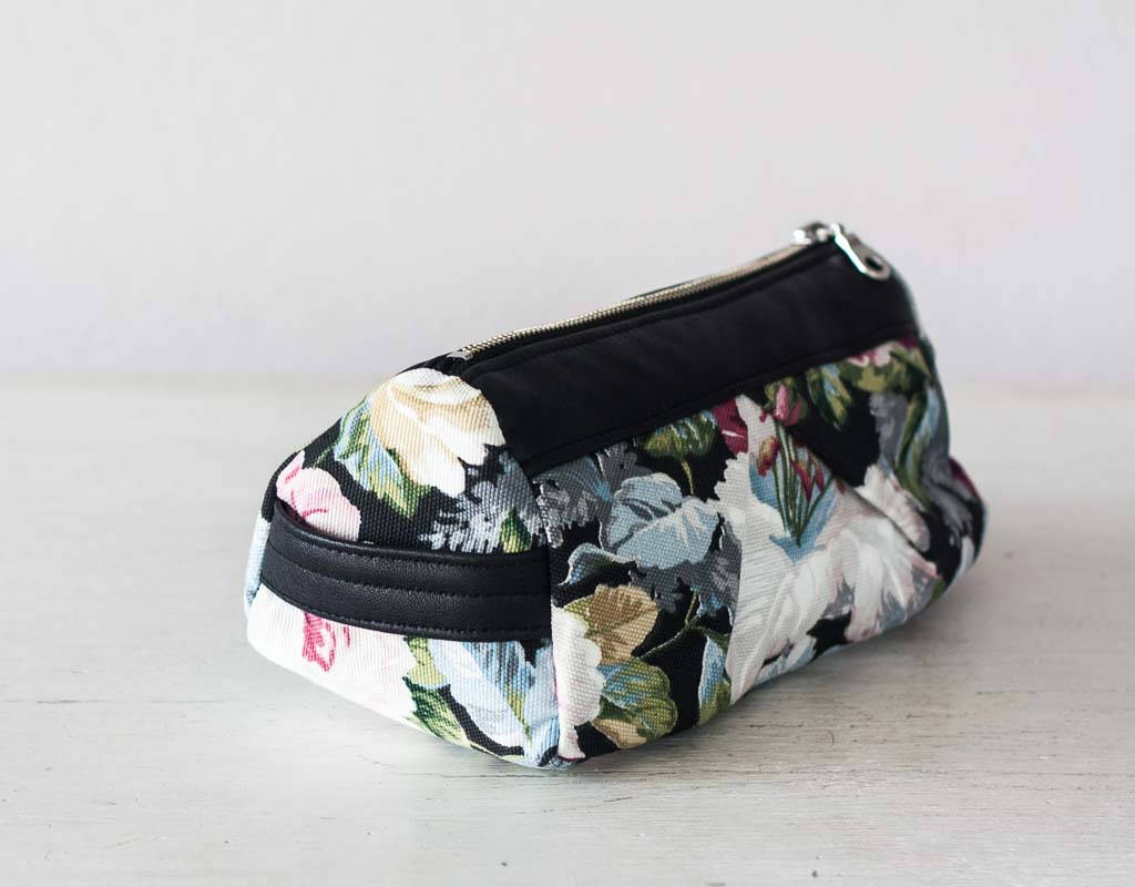Floral canvas and leather case