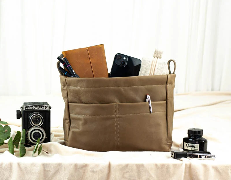 Khaki brown bag insert