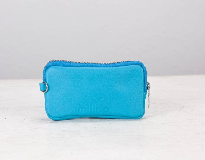 Antheia wallet - Light blue leather - milloobags