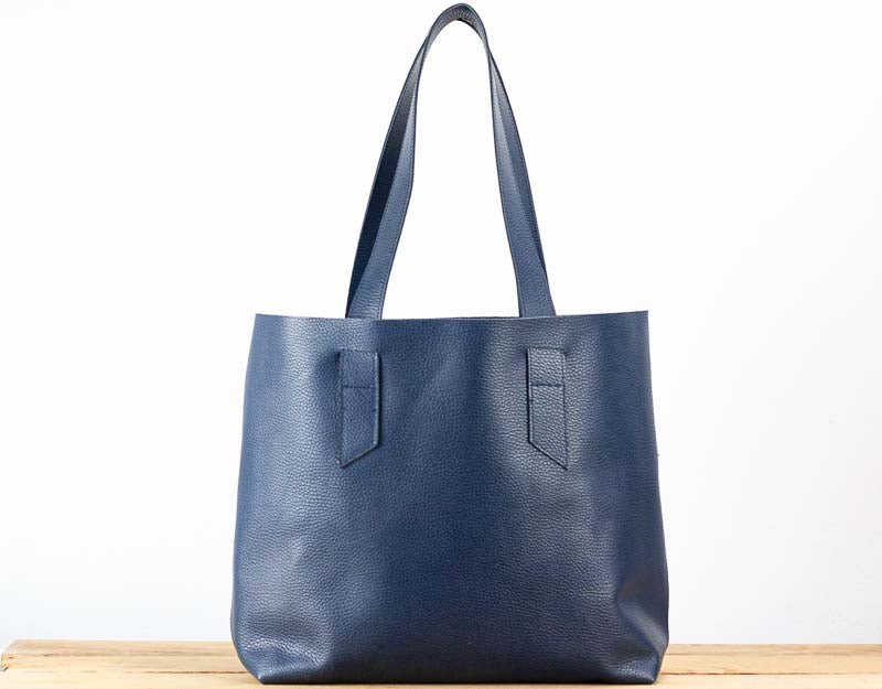 Calisto tote bag - Blue pebbled leather - milloobags