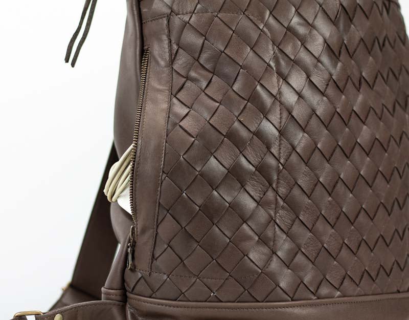 Minos backpack - Terra brown hand woven leather - milloobags