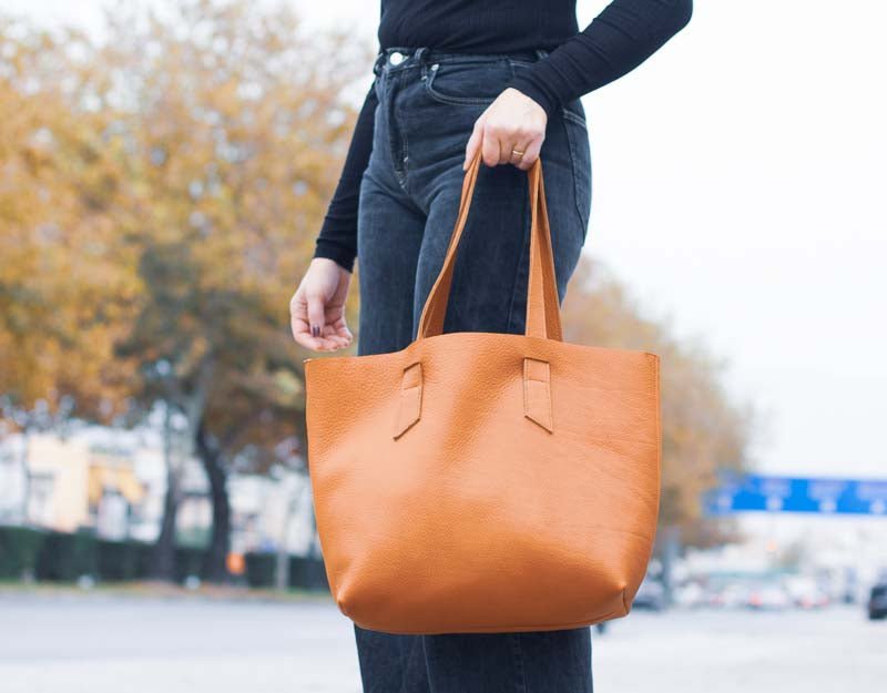 Calisto tote bag - Copper brown leather - milloobags