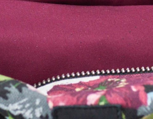 Kallia mini bag - Floral canvas and black leather - milloobags