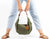 Kallia mini bag - Green canvas and brown leather - milloobags