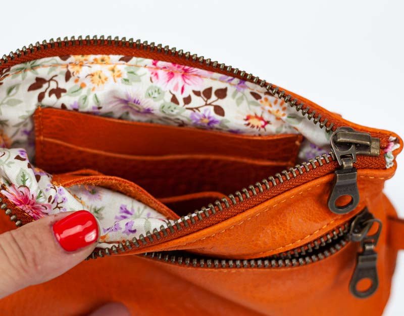 Thalia wallet - Orange leather - milloobags