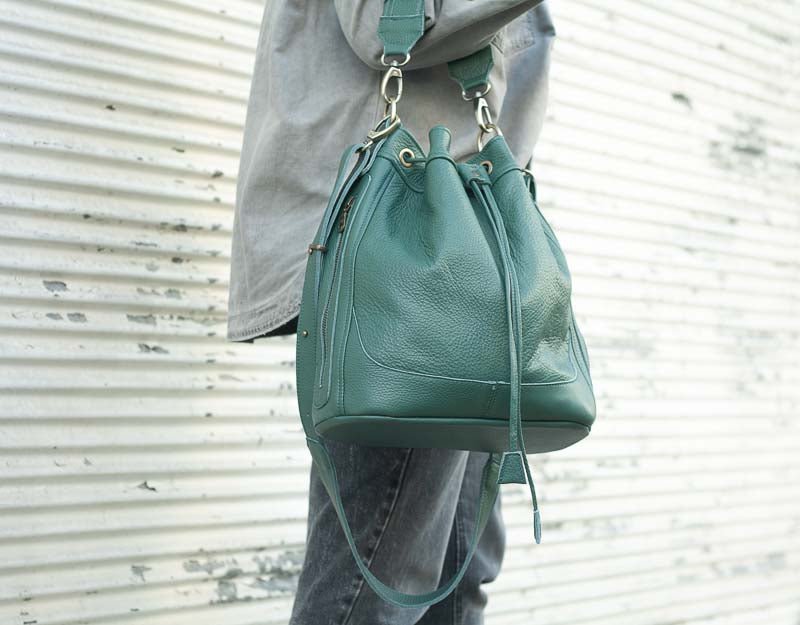 Danae bag - Petrol green pebbled leather - milloobags