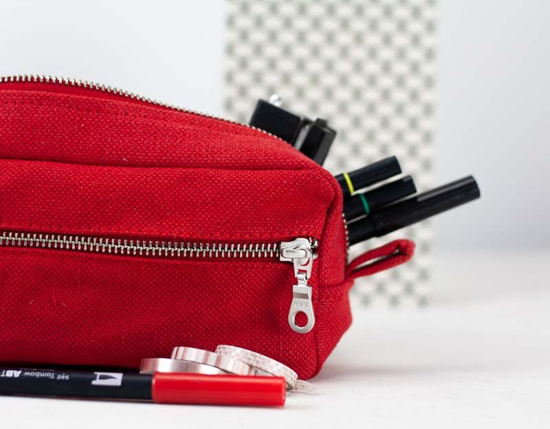 Brick case - Red cotton canvas - milloobags