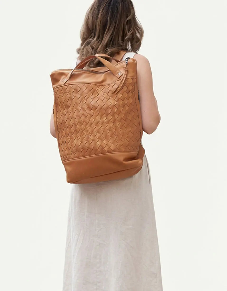 Leather backpacks  by milloo, made in Greece