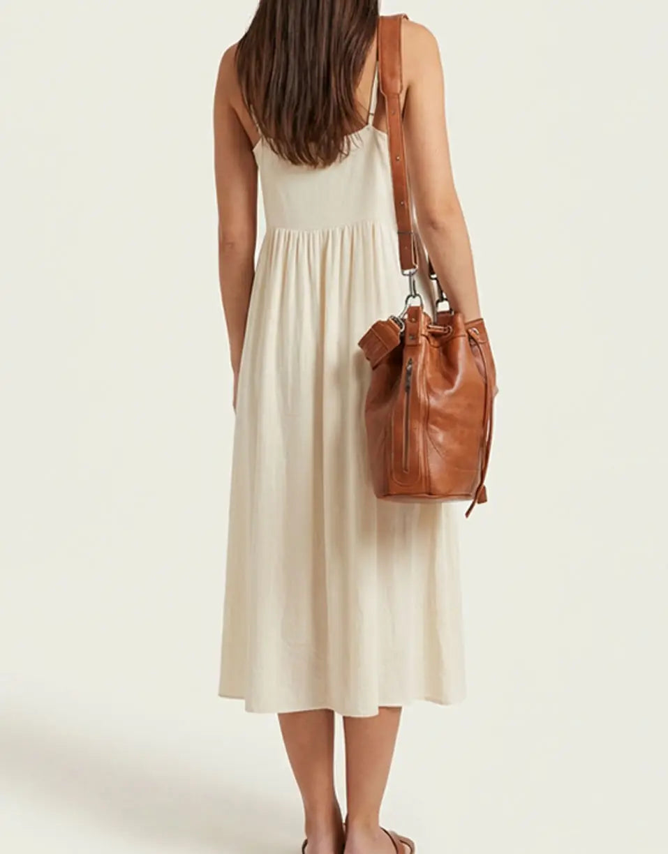 Bucket leather bags  by milloo, made in Greece