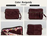  a burgudy suede leather wallet