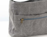 Gray bag with a zipper pocket on a white background