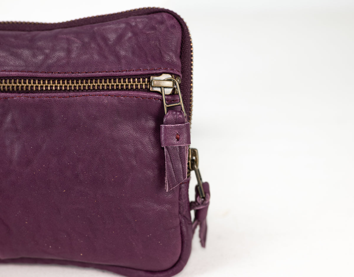 Antheia clutch wallet - Raspberry sheepskin