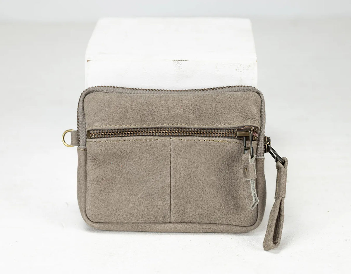 Antheia mini wallet - Grey leather