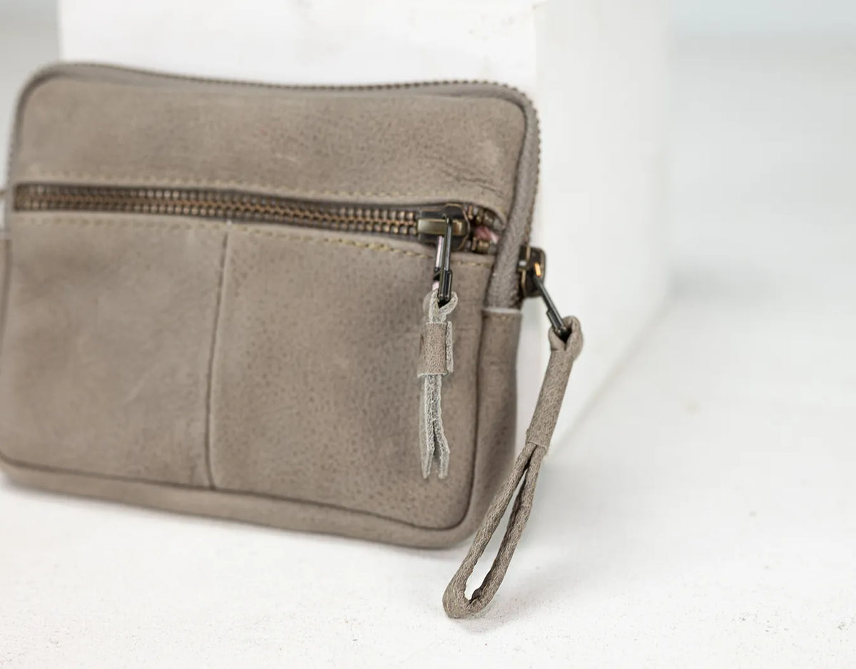 Antheia mini wallet - Grey leather