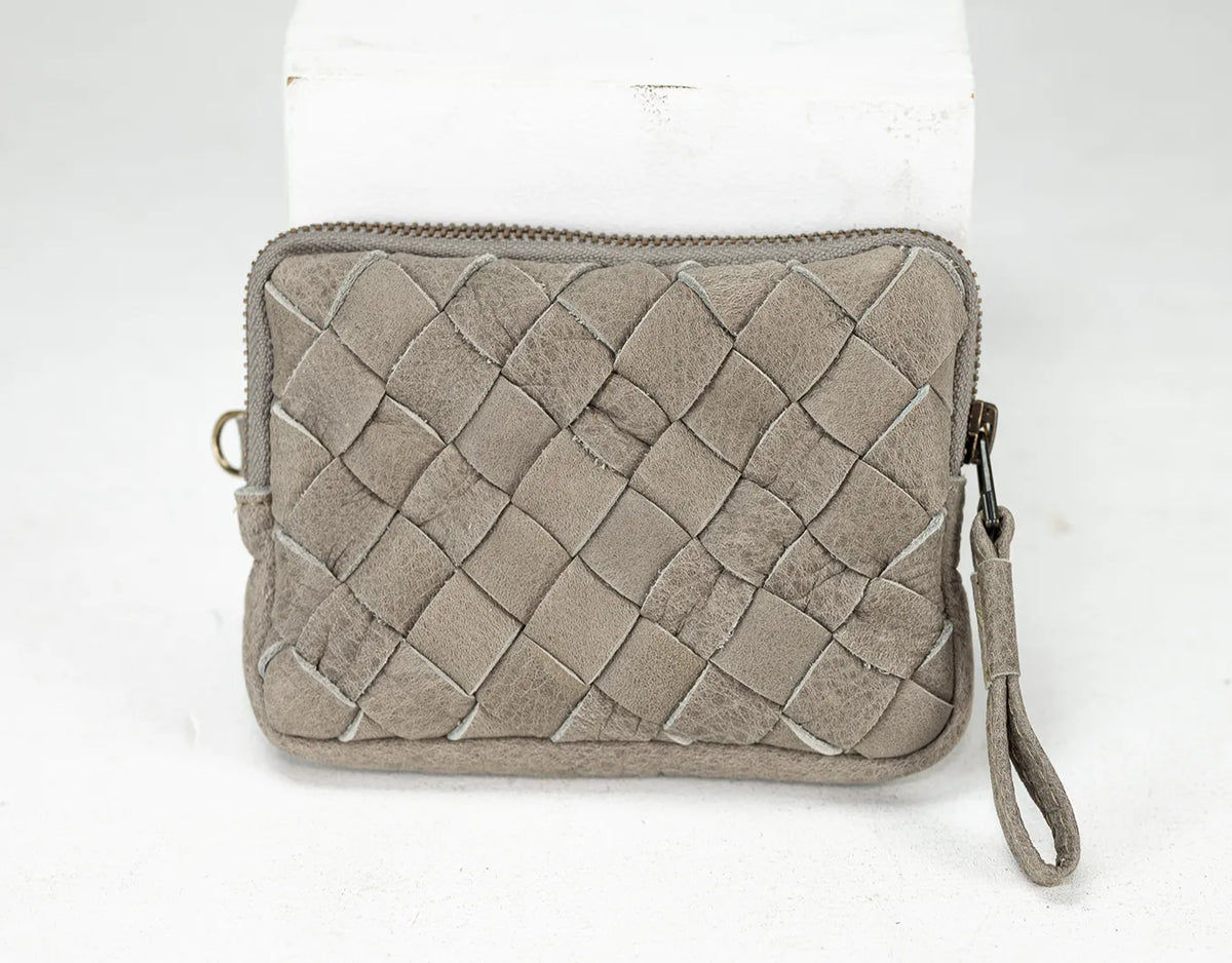 Antheia mini wallet - Grey leather