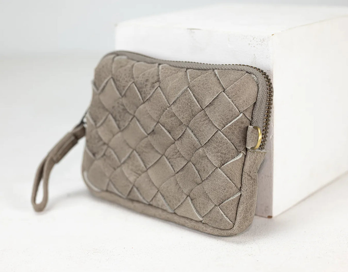 Antheia mini wallet - Grey leather