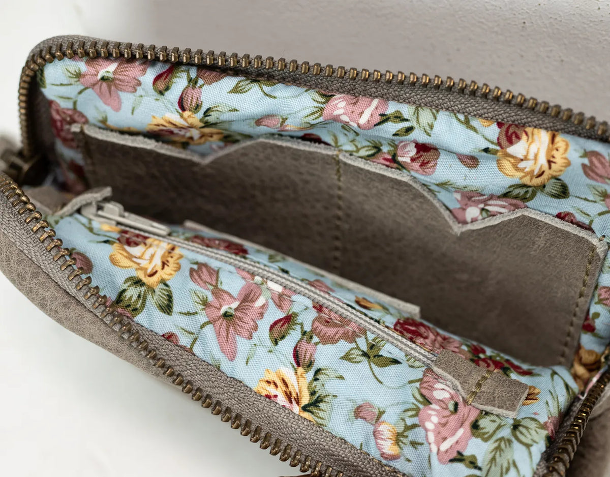 Antheia mini wallet - Grey leather