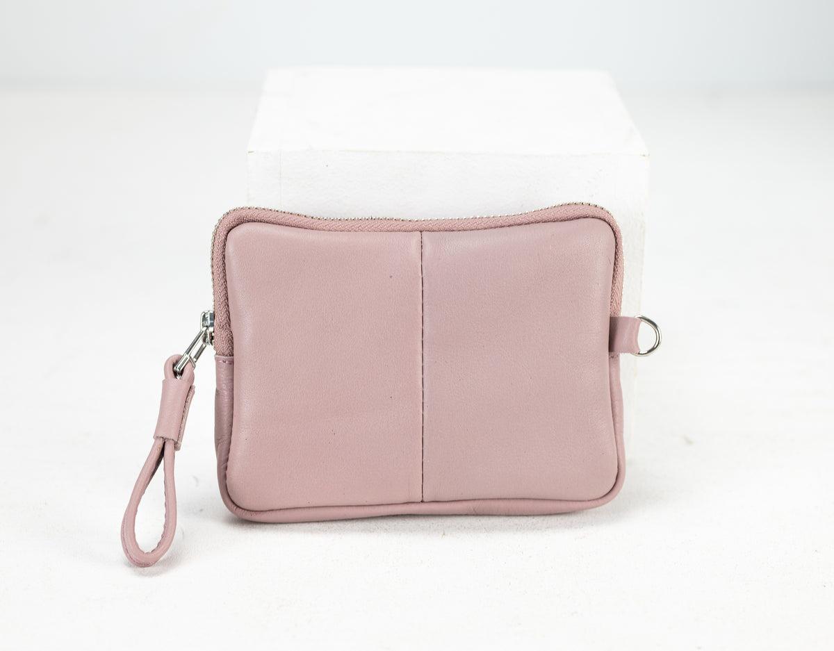 Antheia mini wallet - Sandy Pink leather