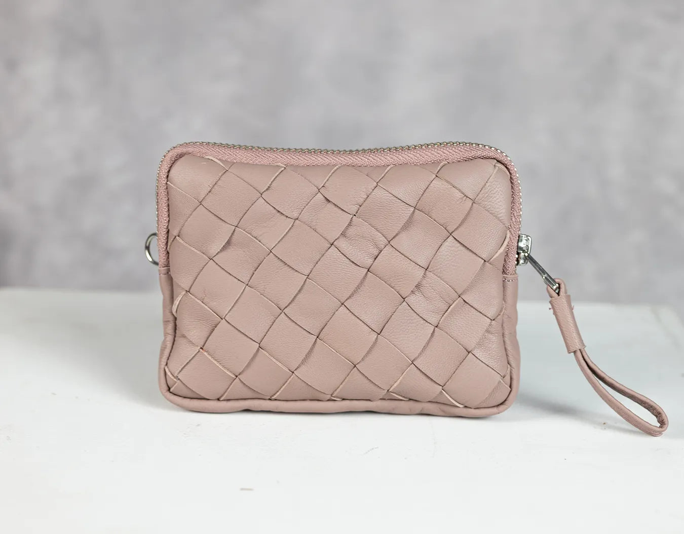 Antheia Mini wallet - Beige Pink Leather
