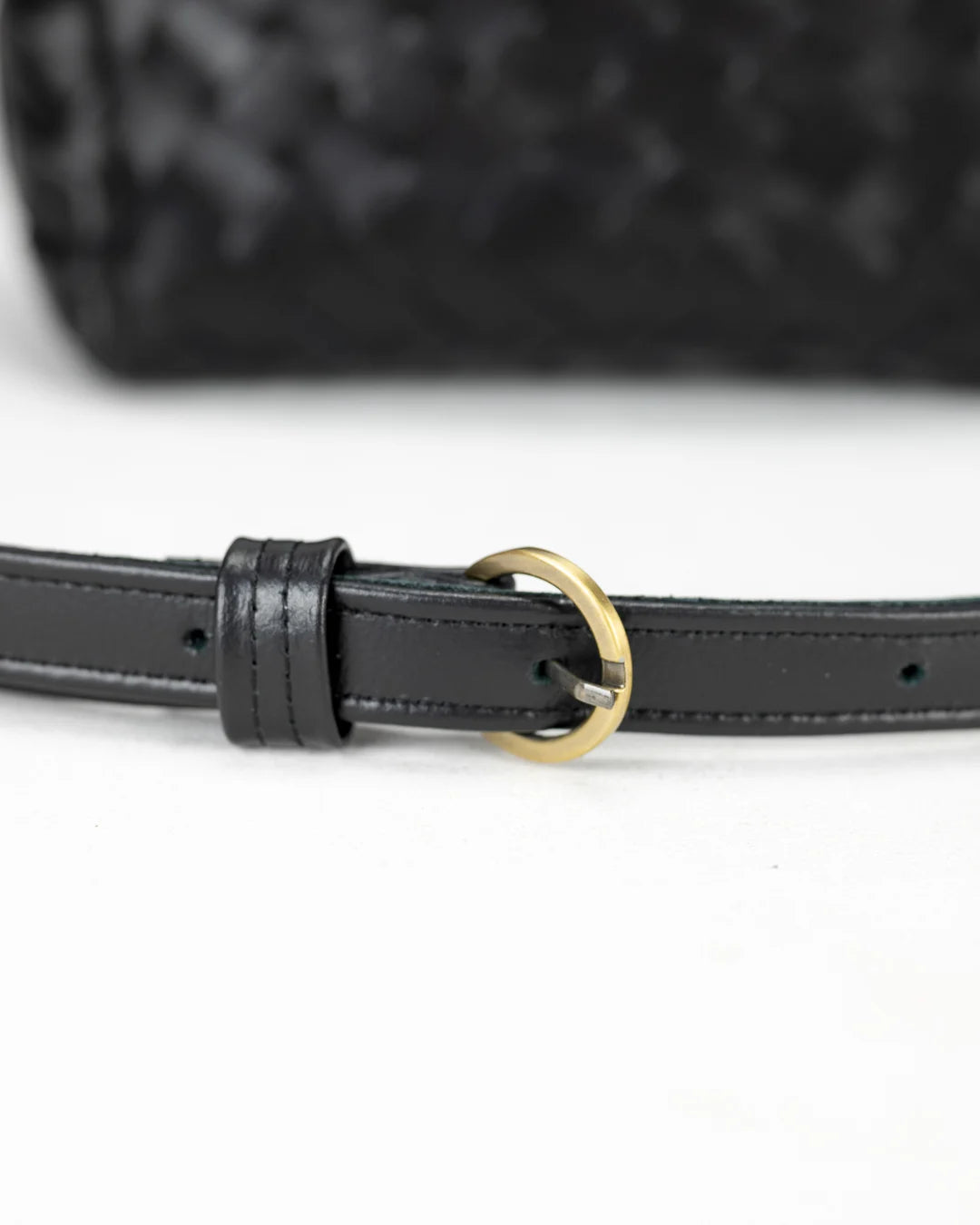 Calliope bag - Handwoven black leather
