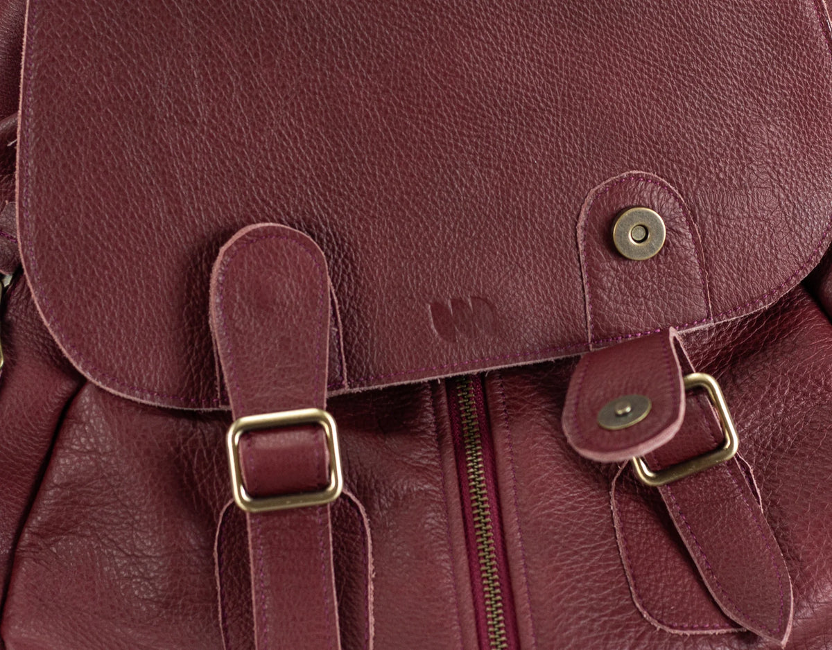 Artemis backpack - Burgundy leather