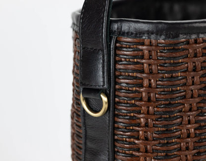 Lyda bag in leather &amp; Raffia