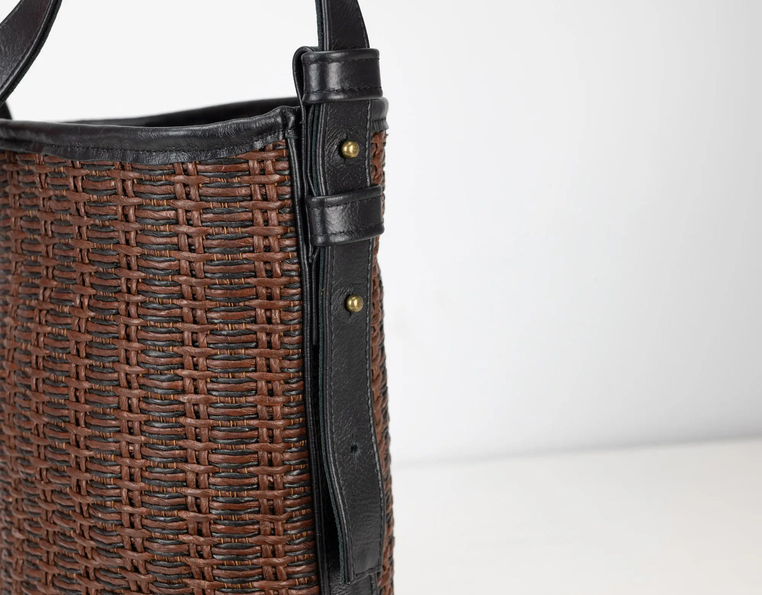 Lyda bag in leather &amp; Raffia