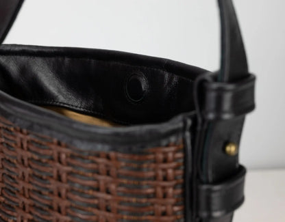 Lyda bag in leather &amp; Raffia