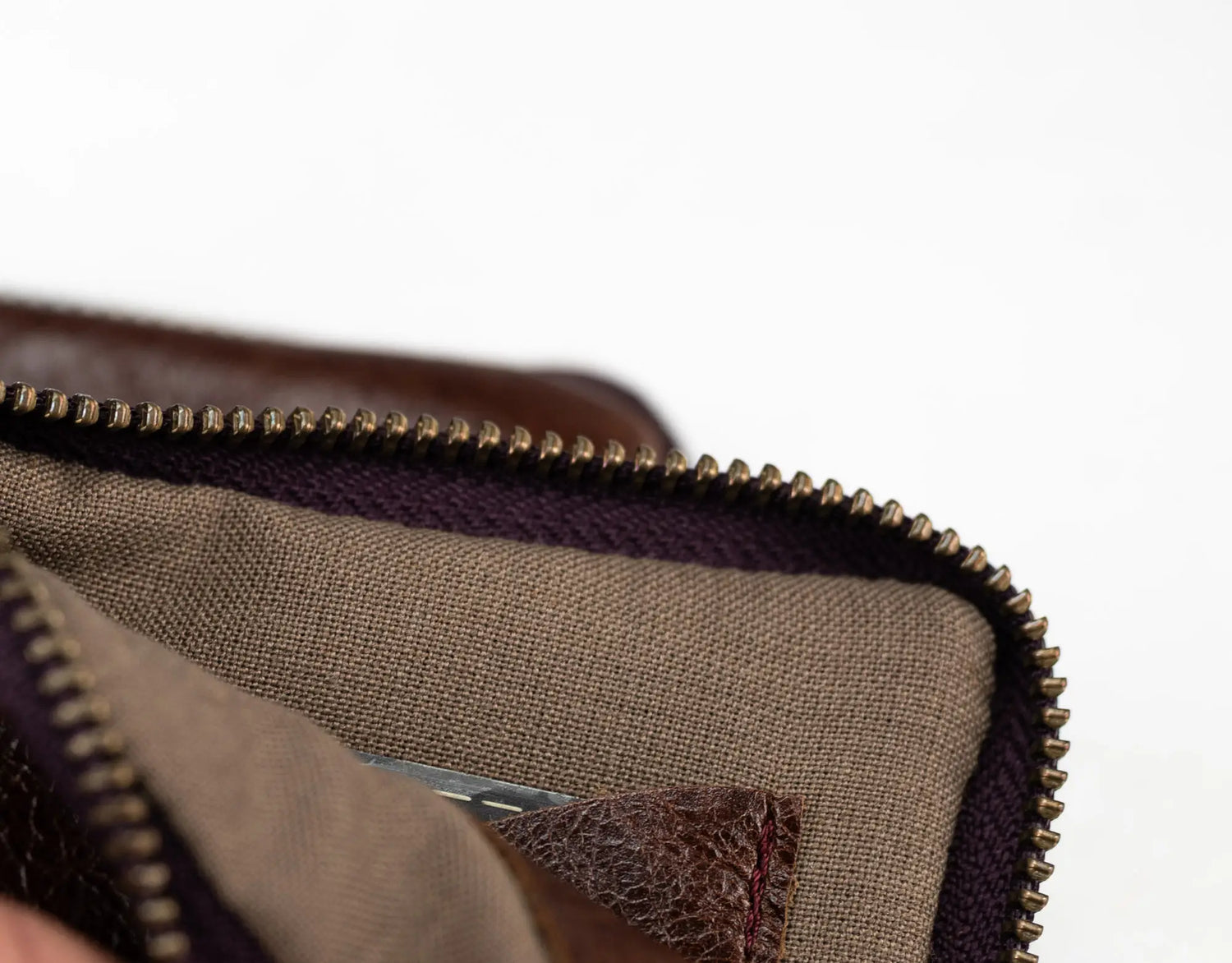 Dark brown small leather wallet