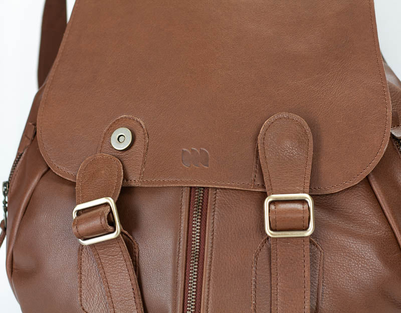 Artemis backpack - Spicy brown leather - milloobags
