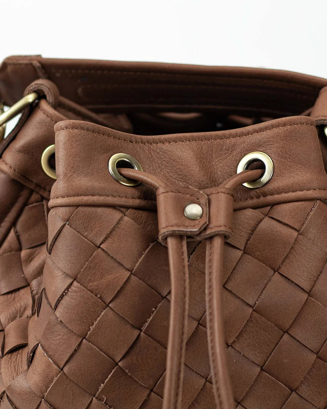 Danae bag - Chocolate Brown handwoven leather