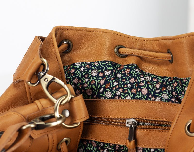 Danae bag - Tabac brown handwoven leather - milloobags