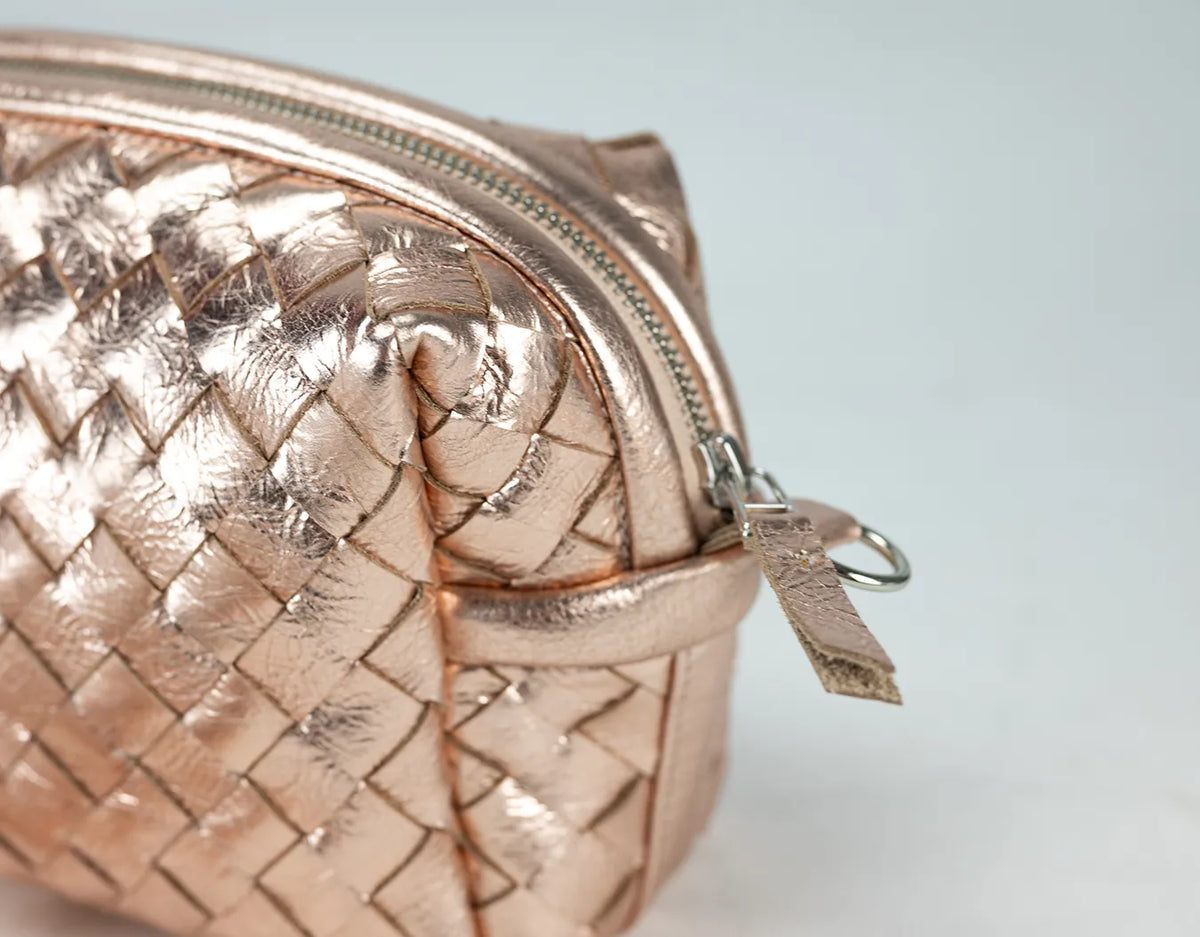 Calliope bag - Handwoven gold coated leather