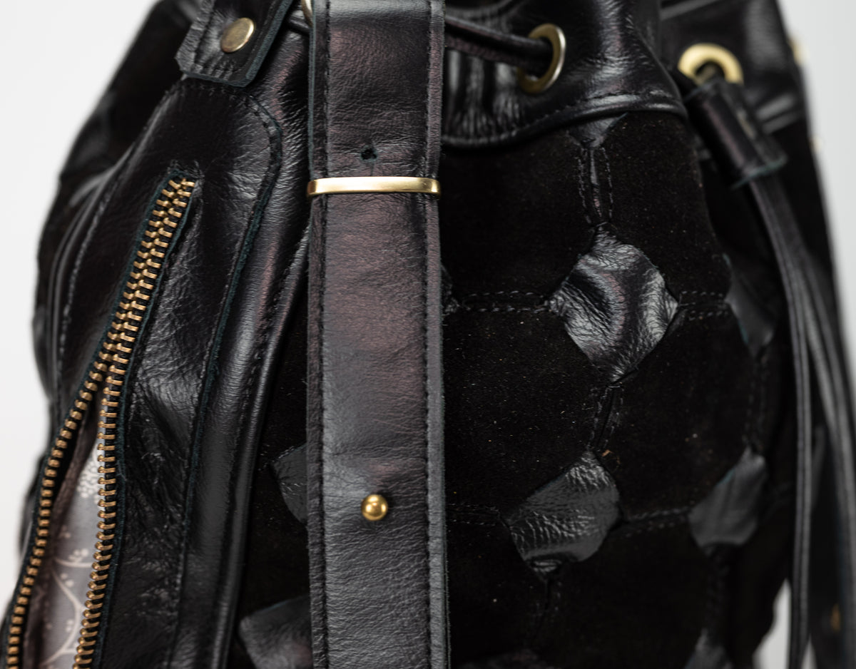 Danae bag - Black handwoven leather