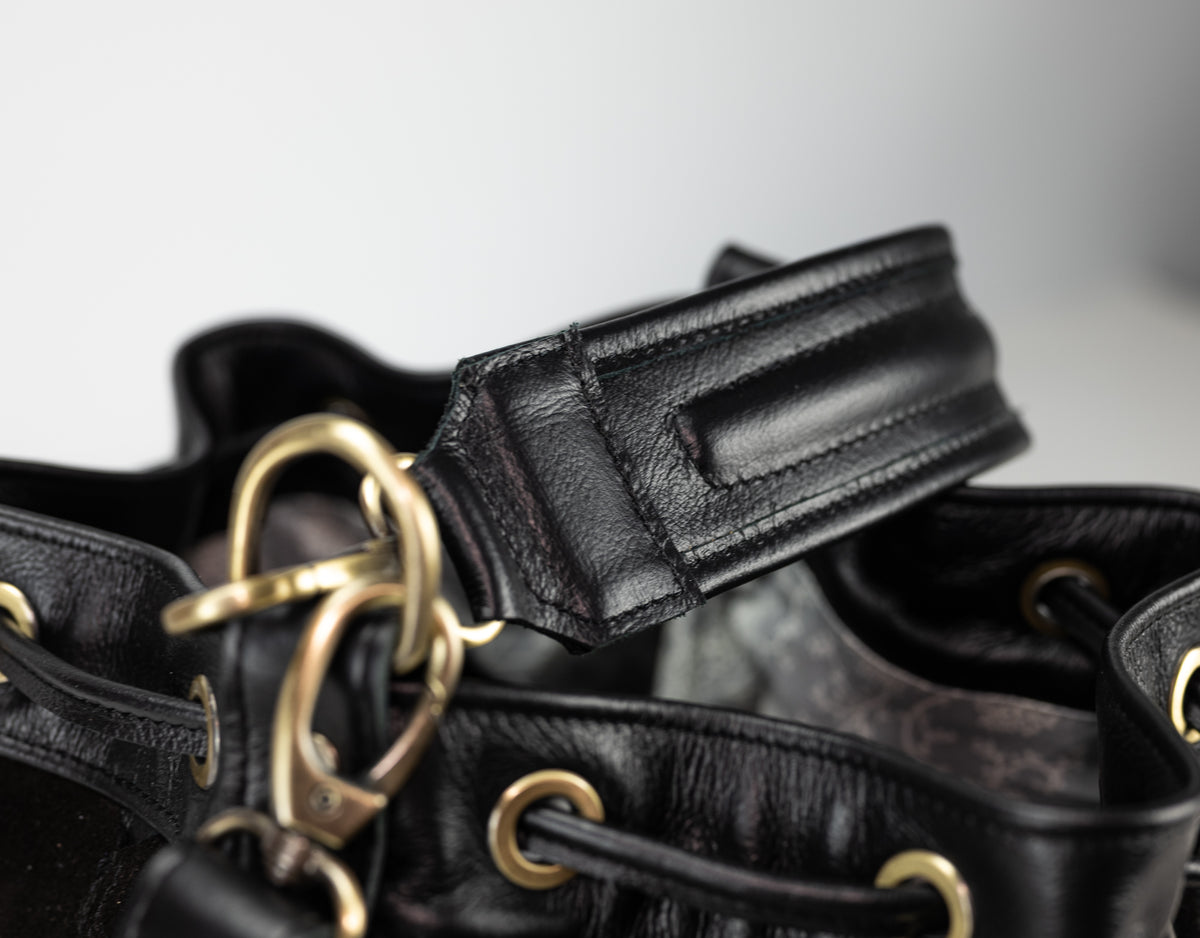Danae bag - Black handwoven leather