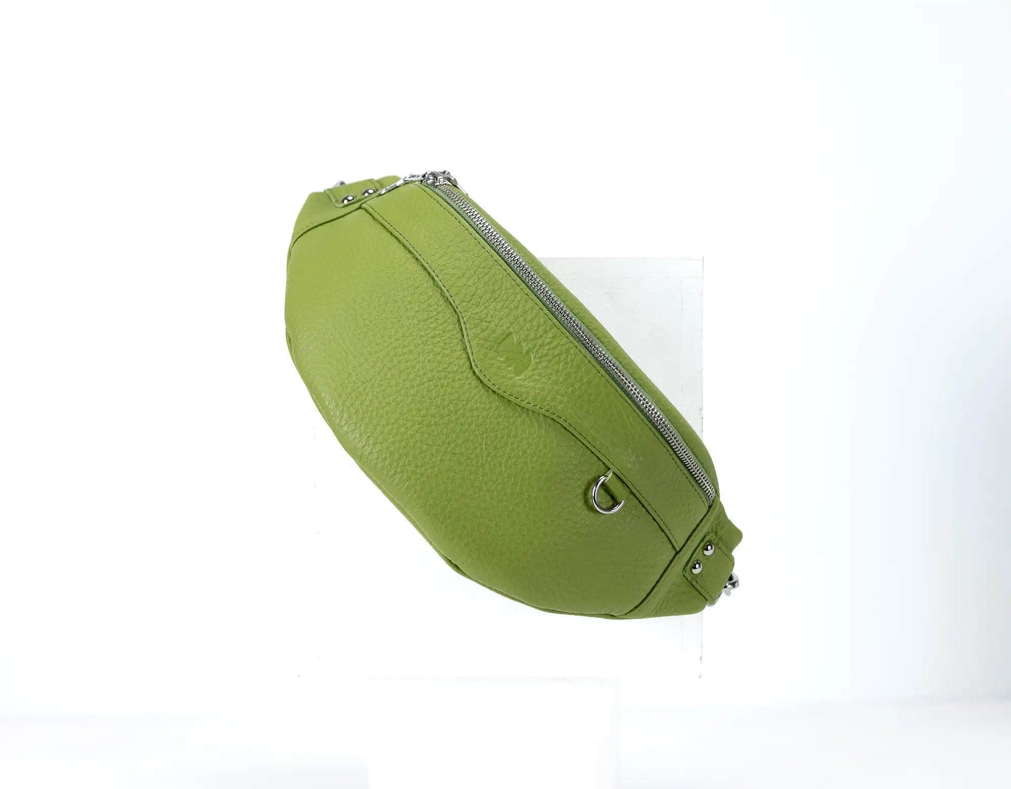 Lime green leather fanny pack