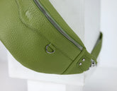 Lime green fanny pack leather 