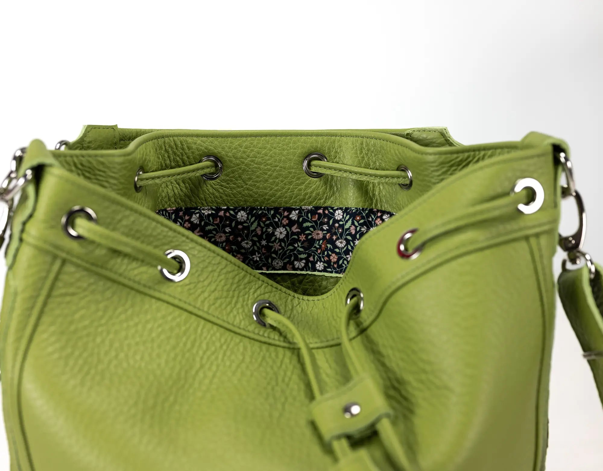 Danae Bucket τσάντα - Lime green Δέρμα