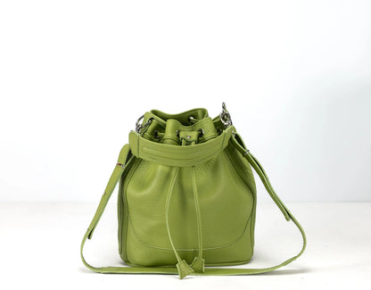 Danae Bucket τσάντα - Lime green Δέρμα