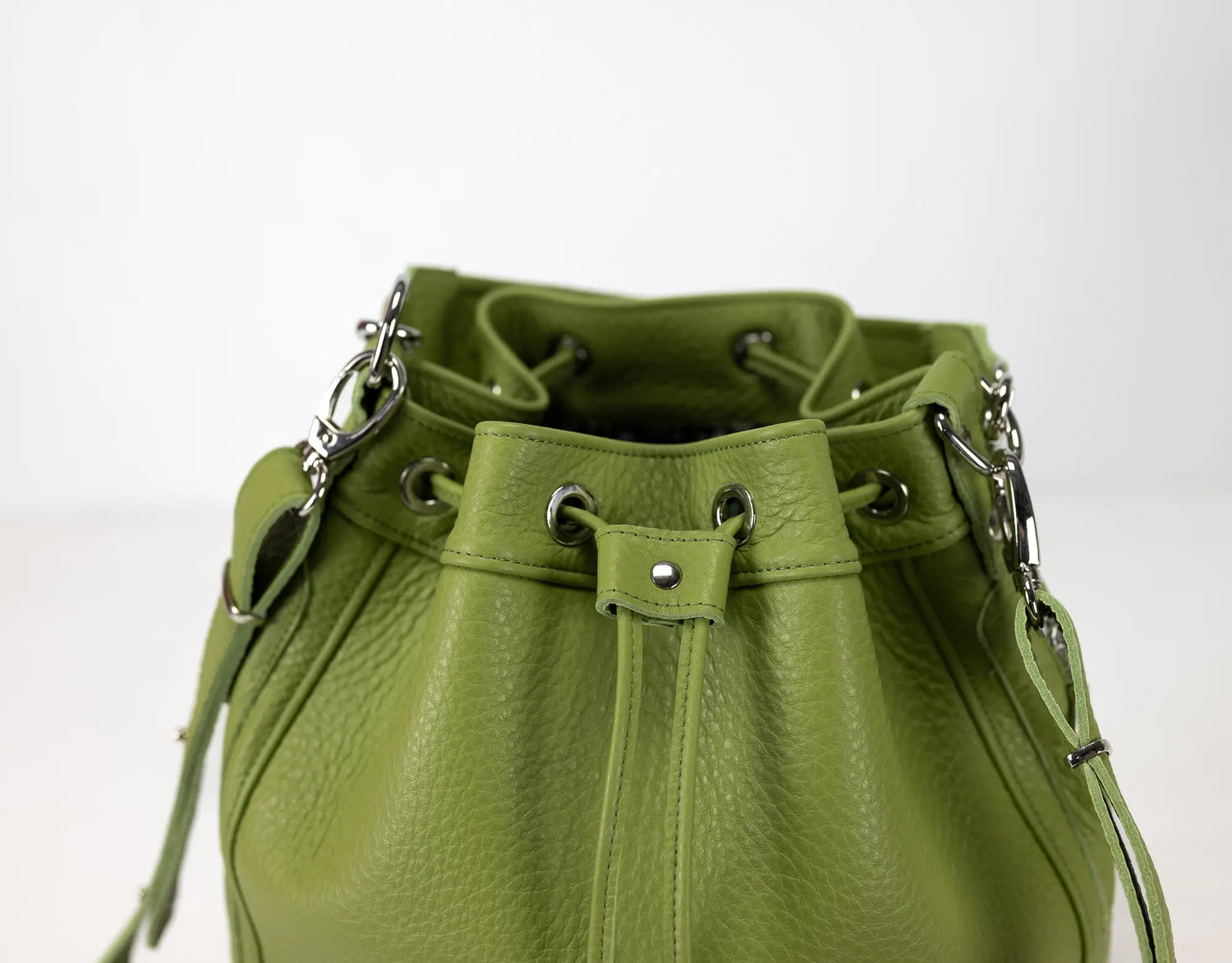 Danae Bucket τσάντα - Lime green Δέρμα