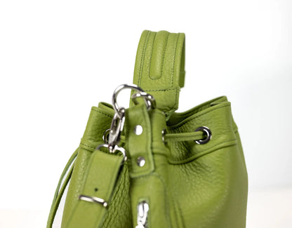 Danae Bucket τσάντα - Lime green Δέρμα