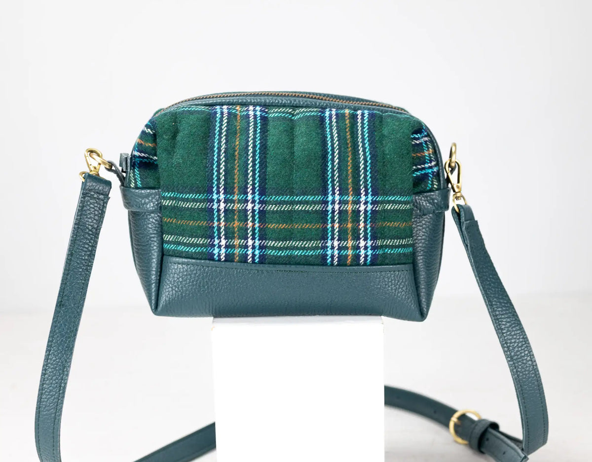 Calliope bag - Leather and Green wool